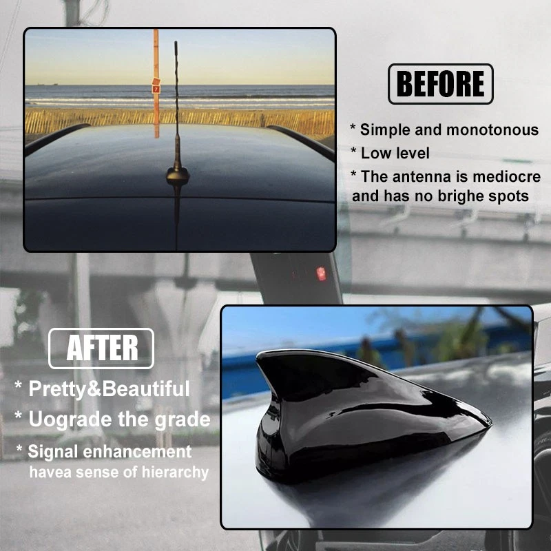 For Hyundai Kia/Forte 2015~2020 Shark Fin Aerial Antenna Cover Ebony Vivi Black - Изображение 3 из 4