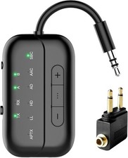 Upgraded Pro Bluetooth 5.4 Transmitter Receiver,2-in-1 Airplane Wireless Adapter