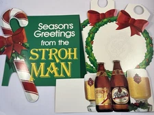 Cardboard Graphics For 1983 Stroh’s Strohman Advertising Snowman