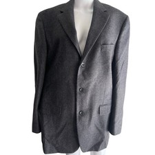 Oscar de la Renta Men s 100 Lambswool Blazer Sport Coat 42L Gray 3-Button