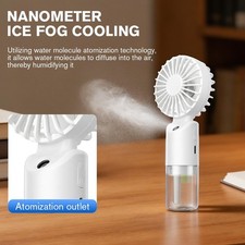 Portable Mini Fan 4 Speed Power Handheld USB Rechargeable Personal Cooling Fan