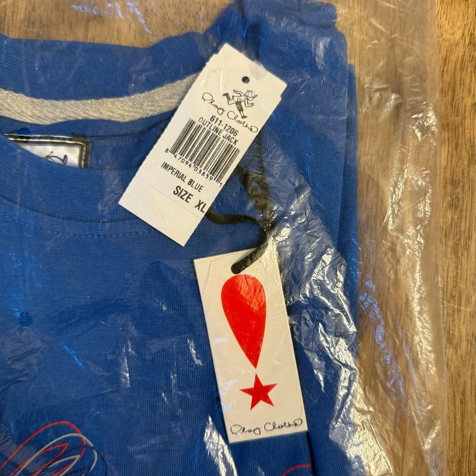 Play Cloths Outline Jack Tee Shirt 100% Cotton Imperial Blue Unisex XLarge - Image 2 of 4