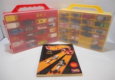 2 Plastic Carry Cases  Misc. Lot of 79 Hotwheels Matchbox Maisto Cars Trucks 