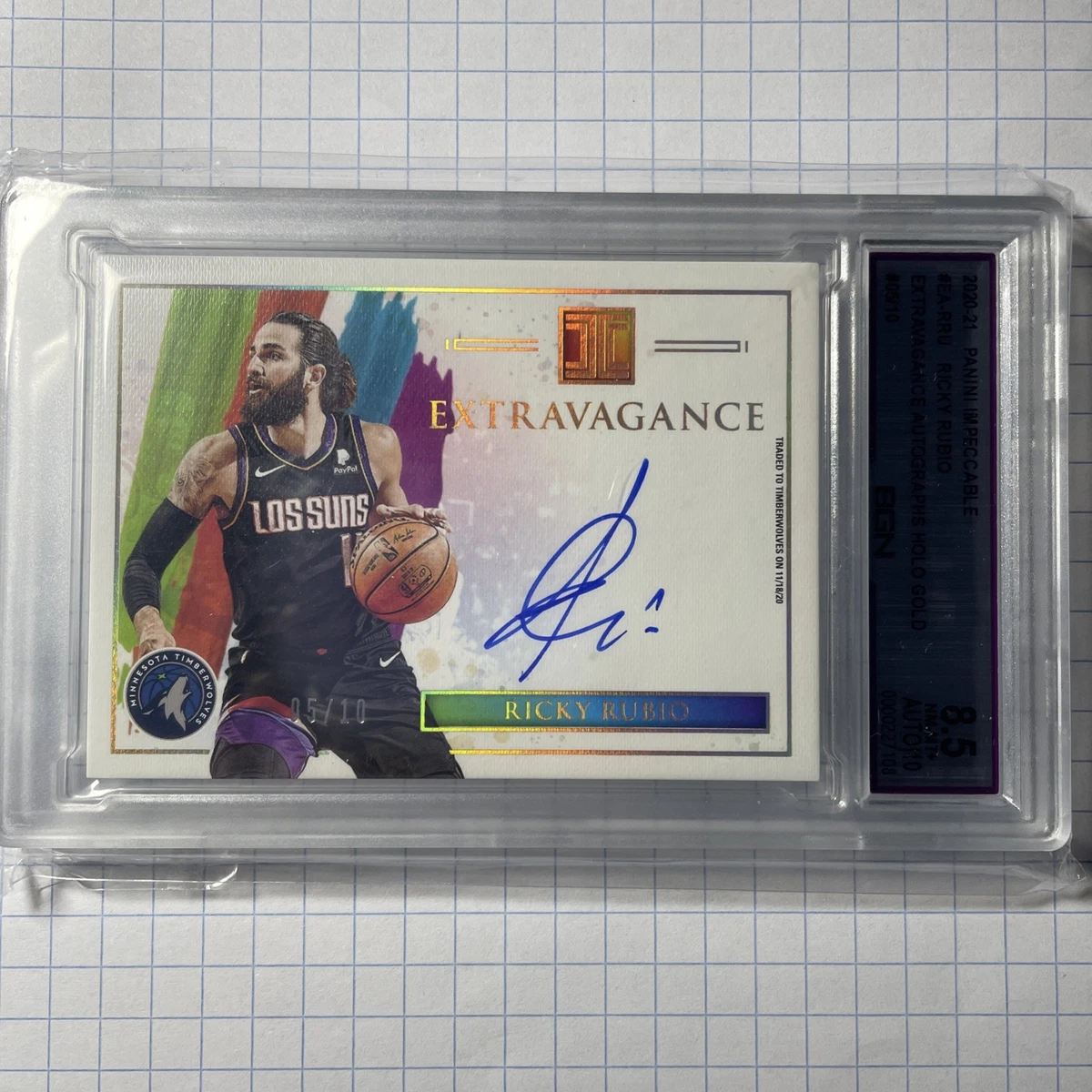 Ricky Rubio Sports Trading Card Singles Autographed Basketball for 