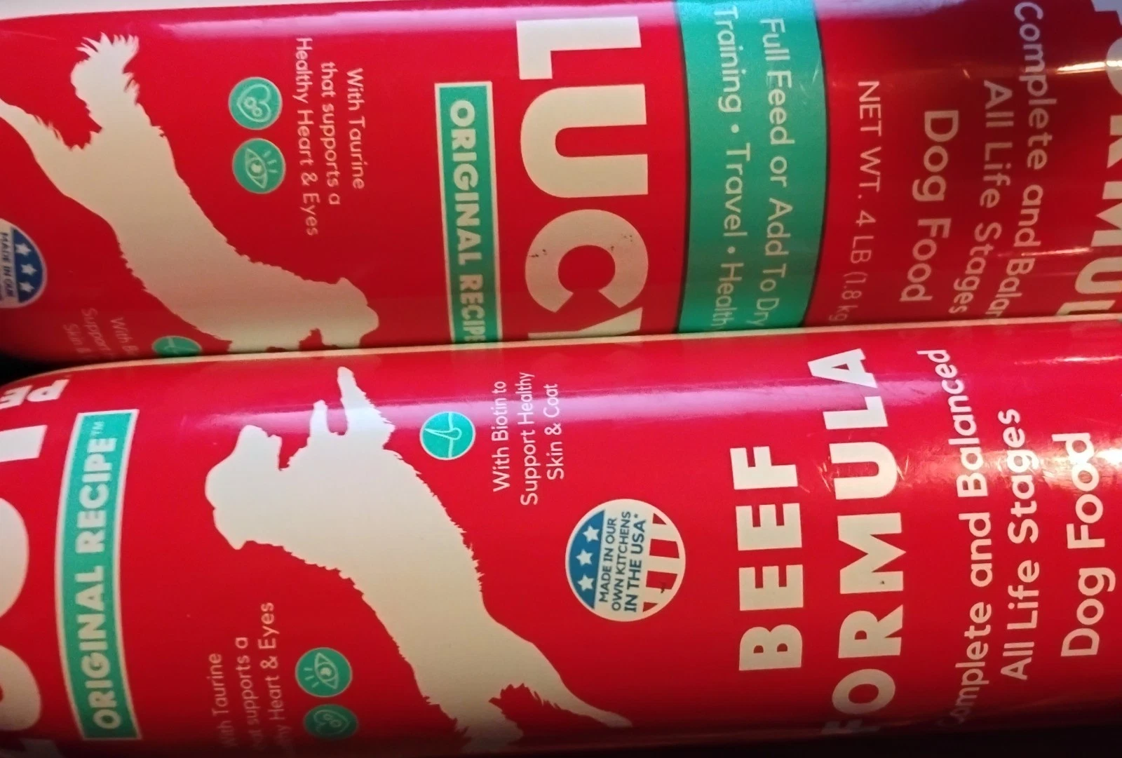 3 chubs of 4 lbs (12 total) LUCYS Pet Products Beef Formula Dog Food Roll -1/27