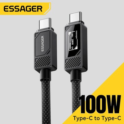 Essager 100W USB Type C Cable PD 5A Fast Charging Wire Cord
