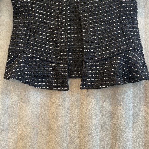 Dolan Jacket Womens Small Black Blue Blazer Ruffle Open Anthropologie Preppy - Picture 9 of 16