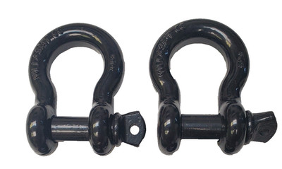 x2 OPEN BOX Black D-Ring 7/8'' Bow Shackle w black pin 14000 LB Capacity Jeep CJ