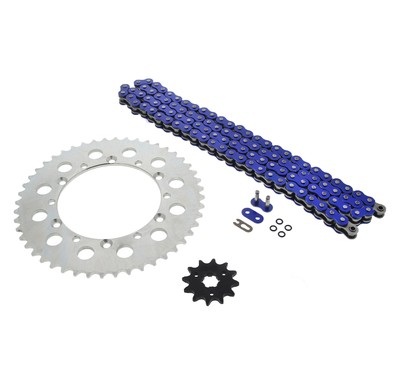 1996 - 1999 Kawasaki KX125 Blue O Ring Chain & Sprocket Silver 12/48 112L