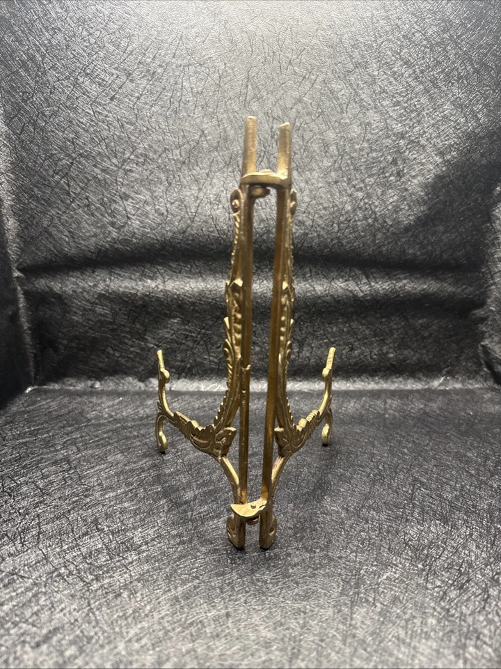 Easel Display Stand Decorative Design Solid Brass Folding Large Size - Image 3 of 4