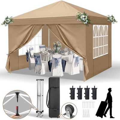 Faltpavillon 3x3M/3x6M  mit Seitenwänden wasserfest Gartenpavillon Partyzel DE