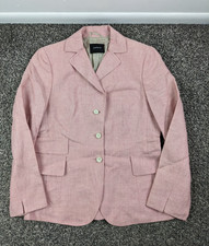 Akris Blazer Jacket Linen Silk Heather Pink Faux Pockets US 6 Switzerland Made