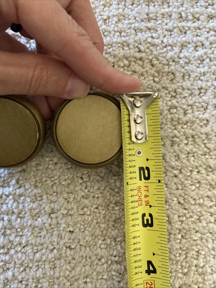 一对 (2 克拉) 陶器 Barn Somorset 圆形端盖尖黄铜 1.25 英寸带刻度 — 第 3/3 张图片