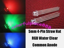 5mm Straw Hat 4-Pin 4 pin RGB Water Clear Diffused Common Anode Cathode Led Leds