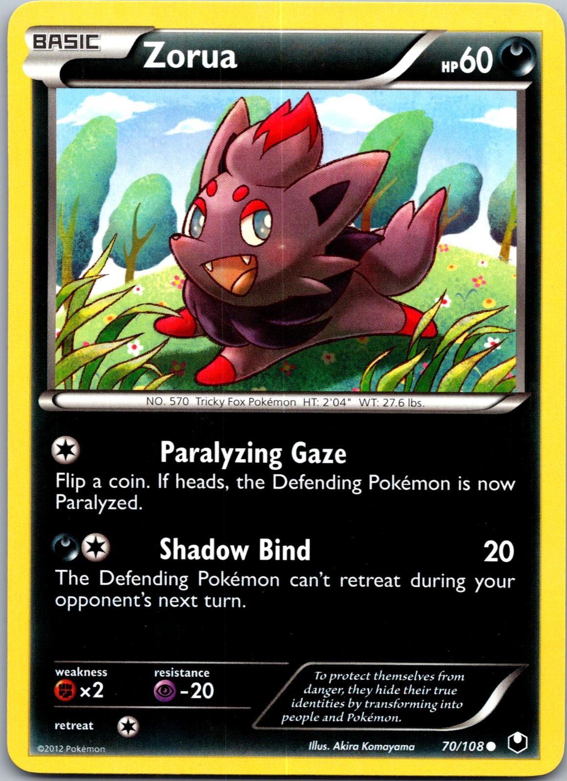ZORUA 70/108 COMMON DARK EXPLORERS POKEMON NM/M