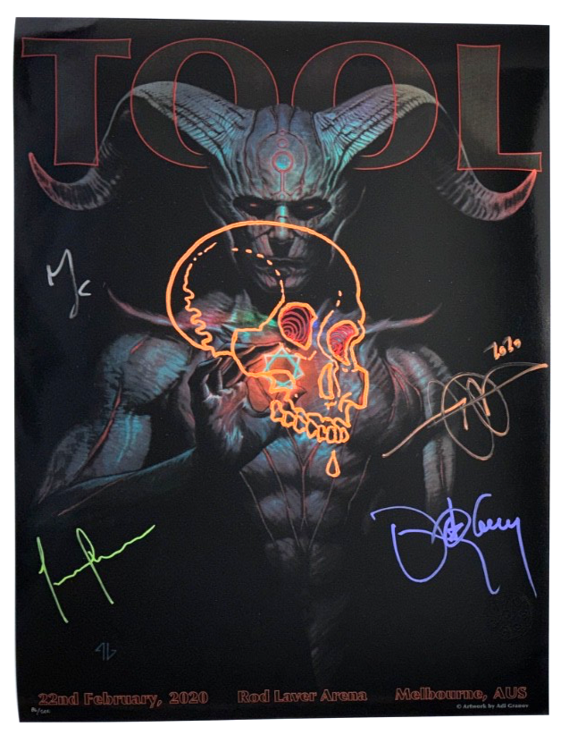 Tool Band Signed Doodle Concert Tour Poster Melbourne Australia