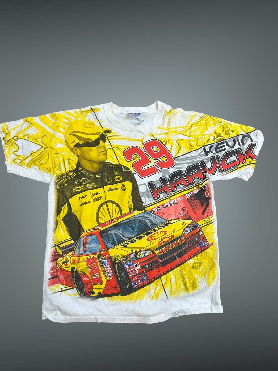 スペシャル◎ 80's Kevin Harvick ALL over print Chase Authentics Kevin Harvick #29 Nascar Shirt Y2K AOP Size L