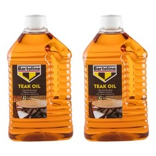 2x Bartoline Teak Oil Wood Furniture Sealer Protector Exterior Interior Use 2L 15.00 per litre
