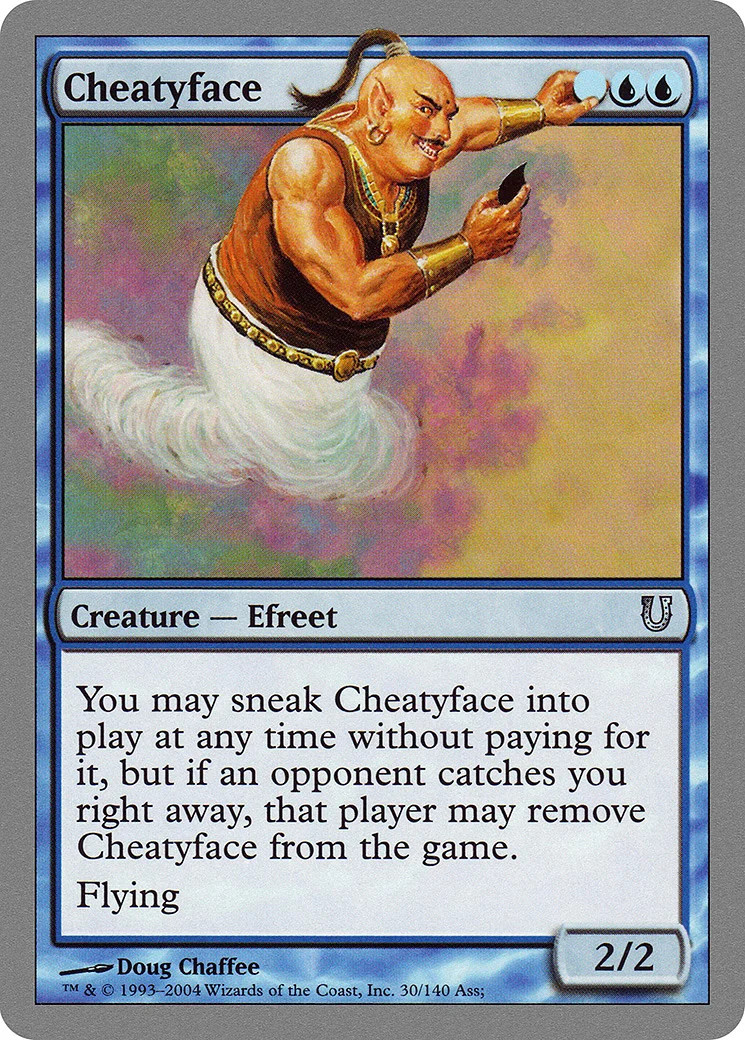 Cheatyface Unhinged HEAVILY PLD Blue Uncommon MAGIC THE GATHERING CARD  ABUGames
