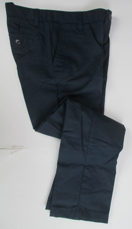 LANDS END Navy School Uniform Plain Front Chino Pants Girls 10 *NEW*