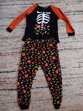 Celebrate Halloween 2pc Glow In The Dark Skeleton Woman's Pajamas XL 16-18 TB 