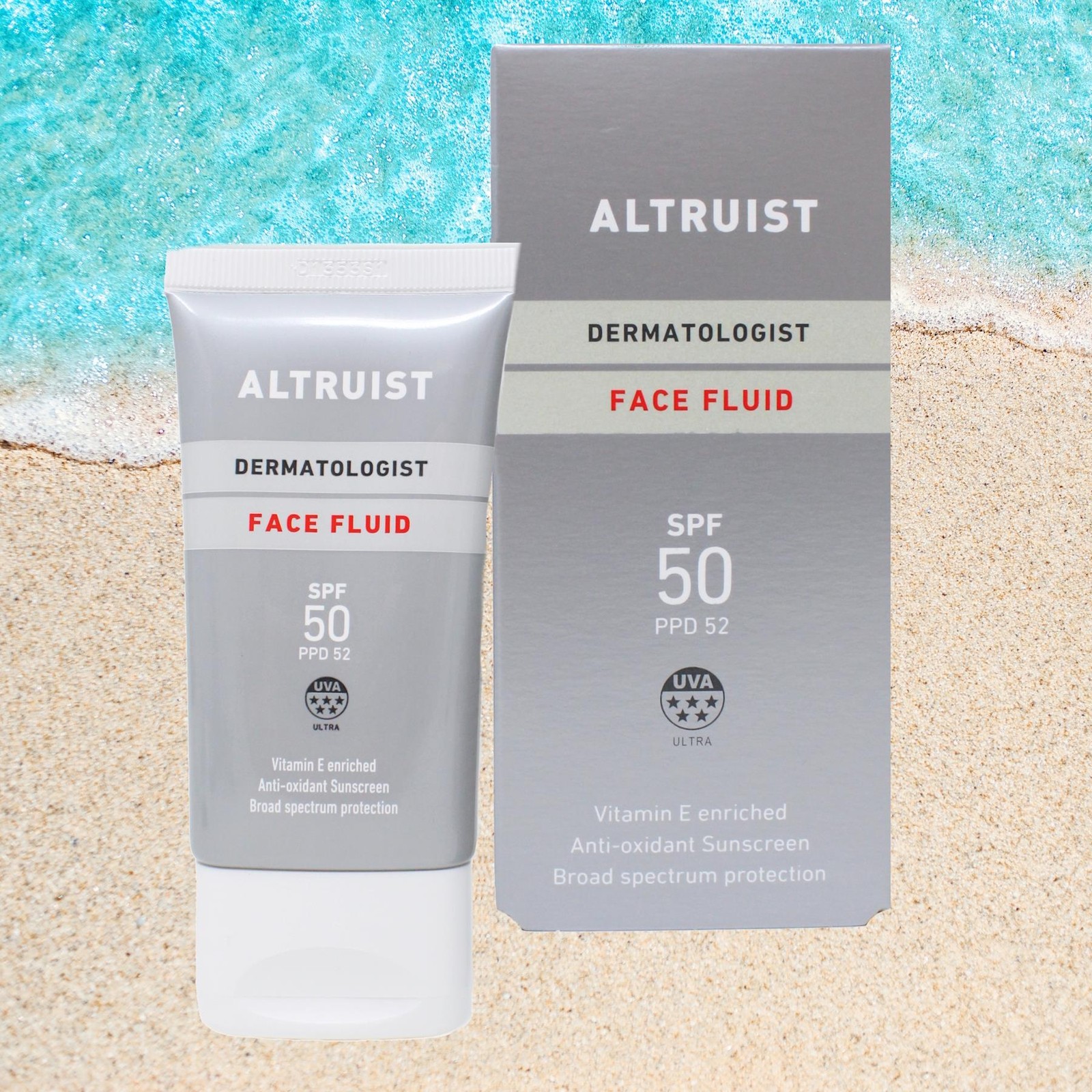 Gifts Direct 2 U Unisex Grey Altruist Sunscreen Face Fluid Spf 50 In | Size: 50Ml - Image 4