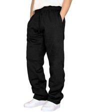 Men's Fleece Sweatpants Casual Joggers Cotton Loose Fit Open Bottom Athletic ...