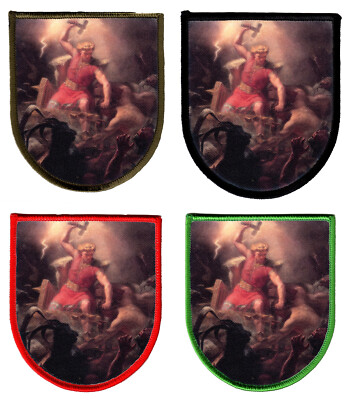 Thor Wappen Aufnäher/Patch/Donar/Nordische Mythologie/Gott/Edda/Midgard/Hammer