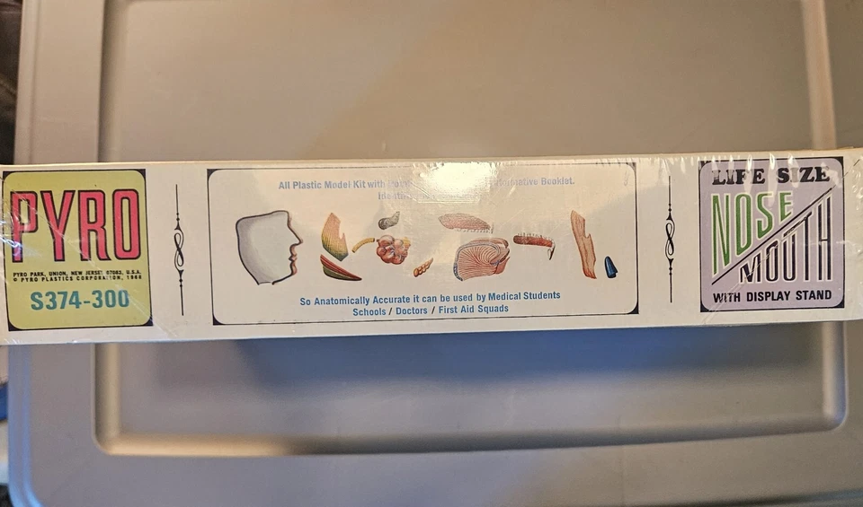 Vintage 1968 Pyro Nose Mouth Anatomy Life Size Model Kit Unassembled New In Box - Image 2 of 4