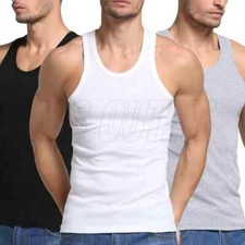 6 Packs 3 Men's 100% Cotton Vests – Summer Tank Tops for Gym & Training S-5XL