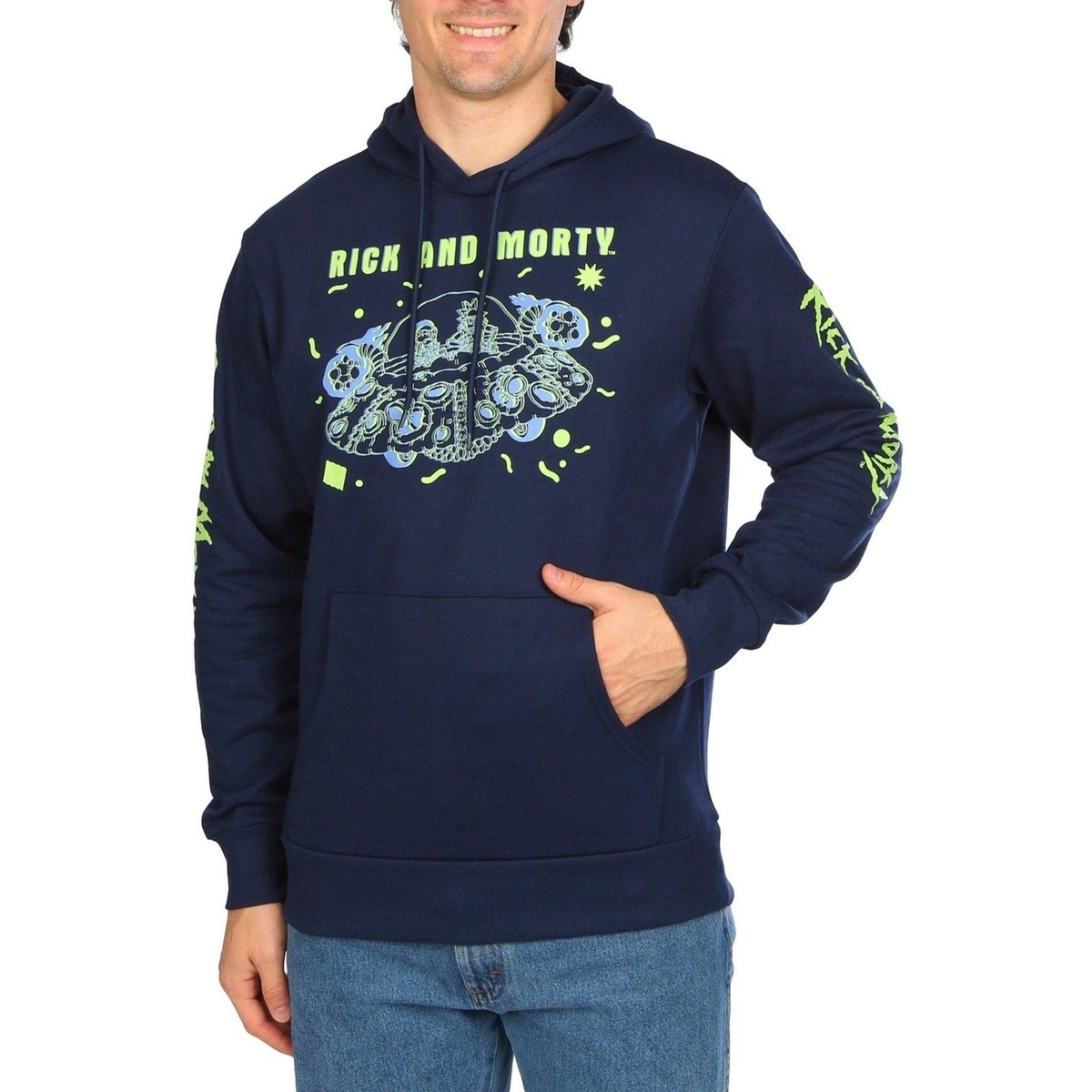Cartoon Network Rick Morty Spaceship Hoodie Spacecore Streetwear