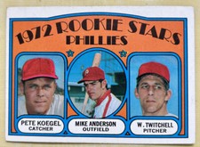 1972 Topps Phillies Rookie Stars Pete Koegel Mike Anderson Wayne Twitchell #14