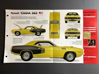 パンフレット 1970 - 1971 Plymouth 'Cuda 383 IMP 