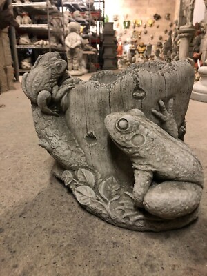FROSCHPFLANZTOPF Gartenornament Betonstatue Skulptur Pflanztopf Blumentopf