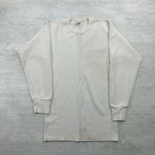 Vintage Indera Thermal Shirt Adult XL Tall White Waffle Long Sleeve Grunge