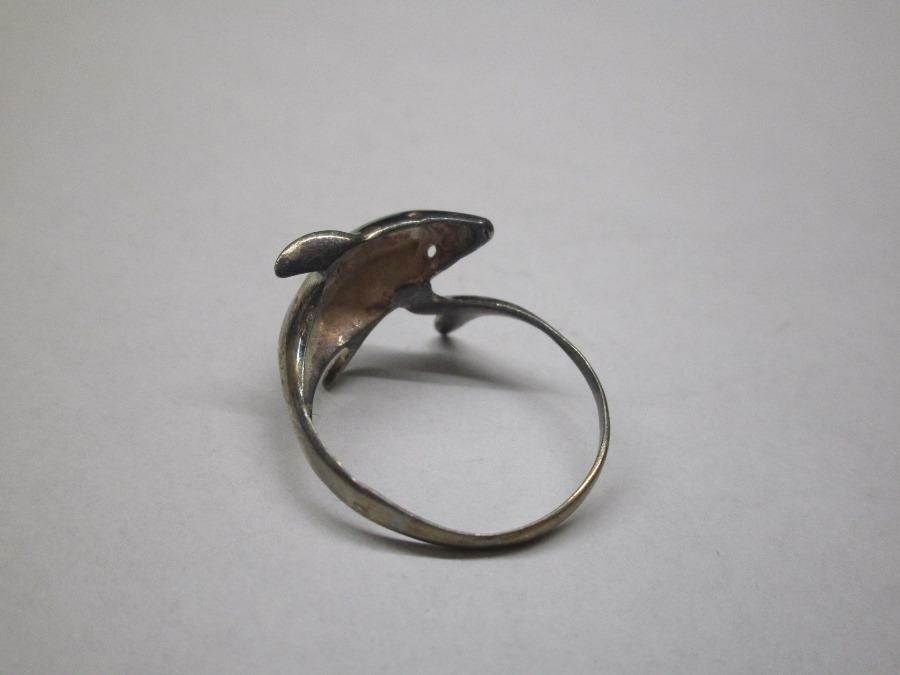 Dainty Silver Dolphin Motif Ring (925s) AS9563 - image 2