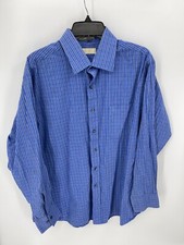 Michael Kors Dress Shirt Mens XL Blue Stripe Long Sleeve Button Up Preppy