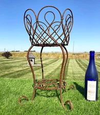 Small 20" Queen Plant Stand Wrought Iron Rustic Sturdy flower basket