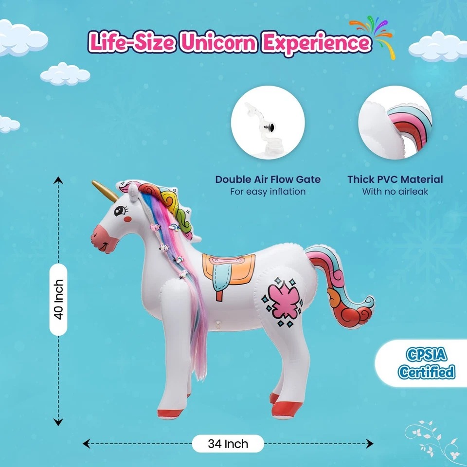 Juego de maquillaje mágico de unicornio inflable Oli's Toy Factory Foto 4 de 4