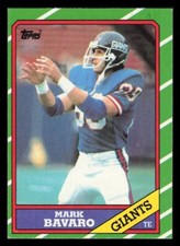 1986 Topps Mark Bavaro Miscut Rookie Football Card #144 New York Giants. rookie card picture