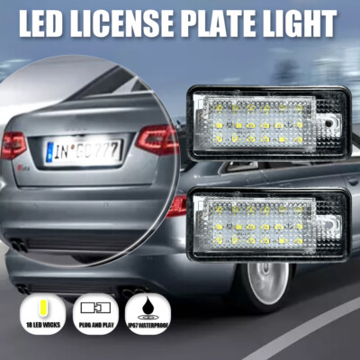 For Audi A6 C6（4F） 05-09 LED License Plate Lights LED Tube White Light  6000K