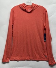 Huk Womens Size M Orange Red Long Sleeve Waypoint Hoodie Top New J11