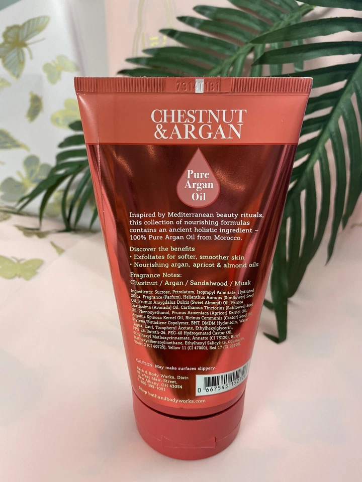 NEW Bath & Body Works Chestnut & Argan Sugar Scrub with Argan Oil 8 oz SEALED - Image 3 of 4
