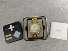 Fossil Damenarmbanduhr – Modell BQ3189 – Gold mit Strass