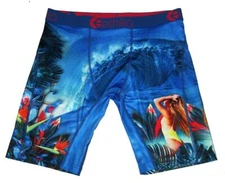 Ethika Staple STAY WAVY Waves Tropical Flowers Woman in Bathing Suit Boxers Mn L