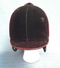 Vintage Horse Riding Equestrian Helmet Hunt Cap Deep Purple Velvet