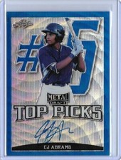 2019 Leaf Metal CJ ABRAMS Top Picks Blue Wave Prismatic Auto RC /20 Padres