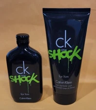 CK ONE SHOCK Cologne by Calvin Klein for Men 1.7 oz EDT Spray + Hair Body Wash