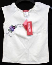 2005 Gymboree Romantic Garden Shirt sz 6 White Ribbon Roses Embroidered Cream