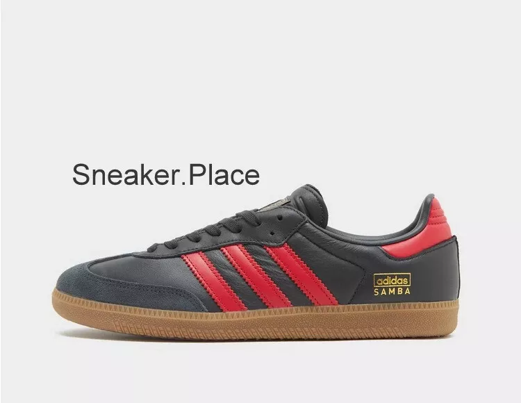 adidas Originals Samba OG Men s Trainers in Black and Red Limited Stock